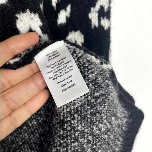 Talbots Open Front Cardigan Black white Leopard Print M - Picture 6 of 7